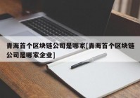 青海首个区块链公司是哪家[青海首个区块链公司是哪家企业]